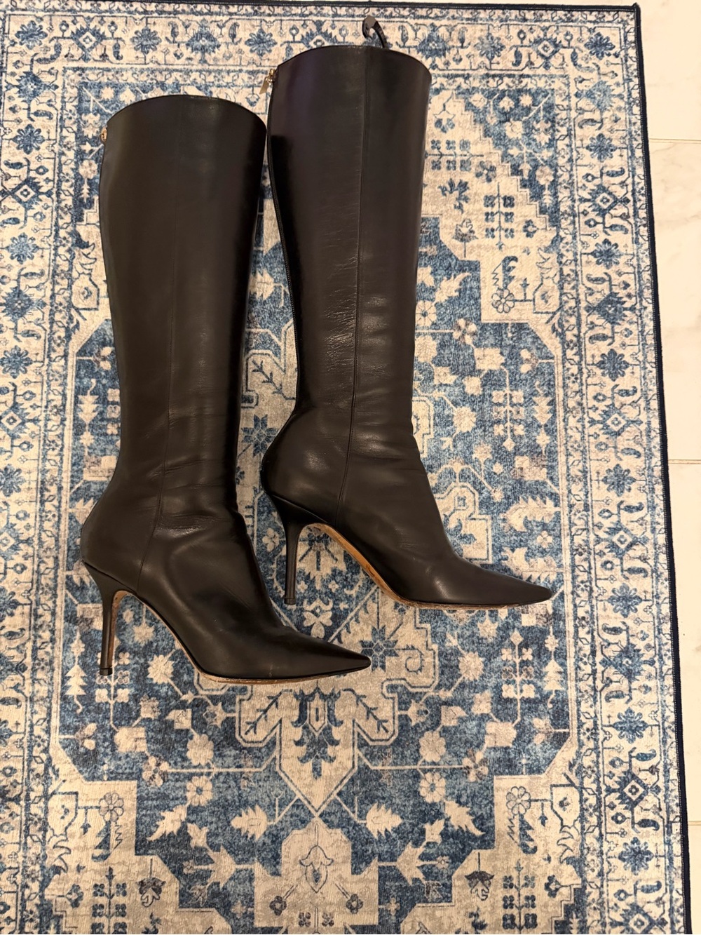Jimmy Choo Black Over-the-Knee Pointed Toe Boots - Picture 4 of 12